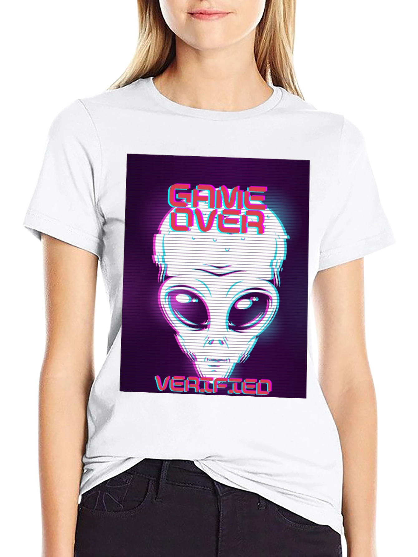 Game Over Alien Verified Black Graphic Tee