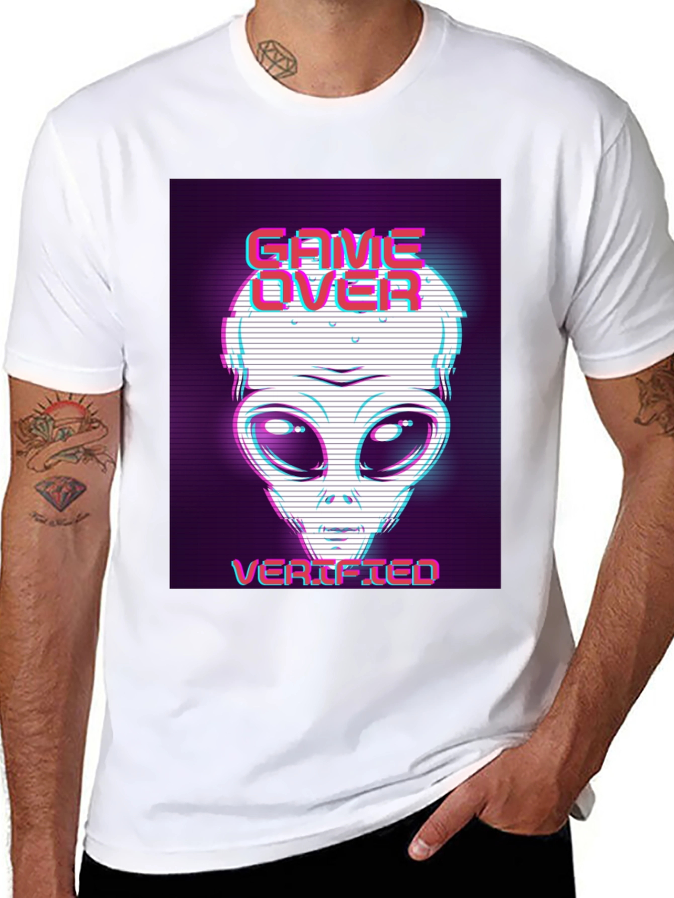 Game Over Alien Verified Black Graphic Tee