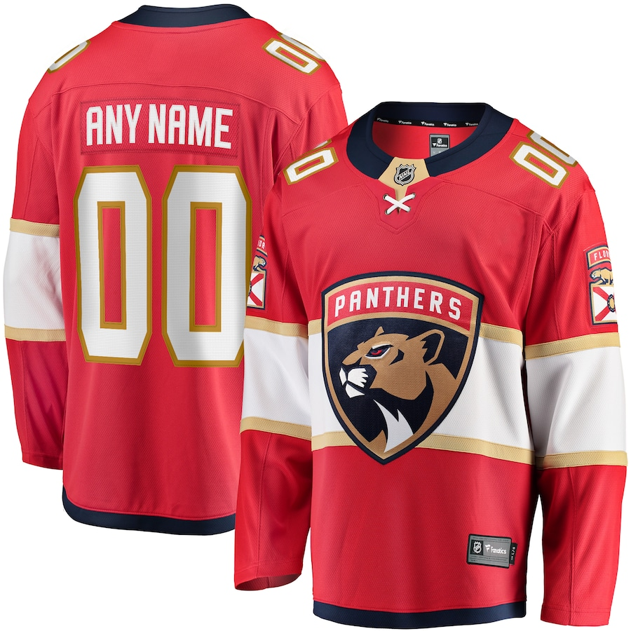 Men's Florida Panthers Red Home Breakaway Custom Jerseys