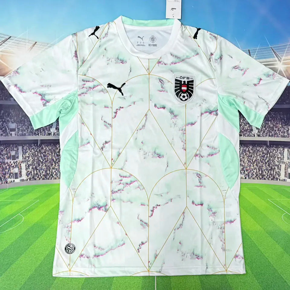 2026/27 Austria Third Fans Soccer Jersey (Have Right Patch 有右臂章 黑底白字） Back