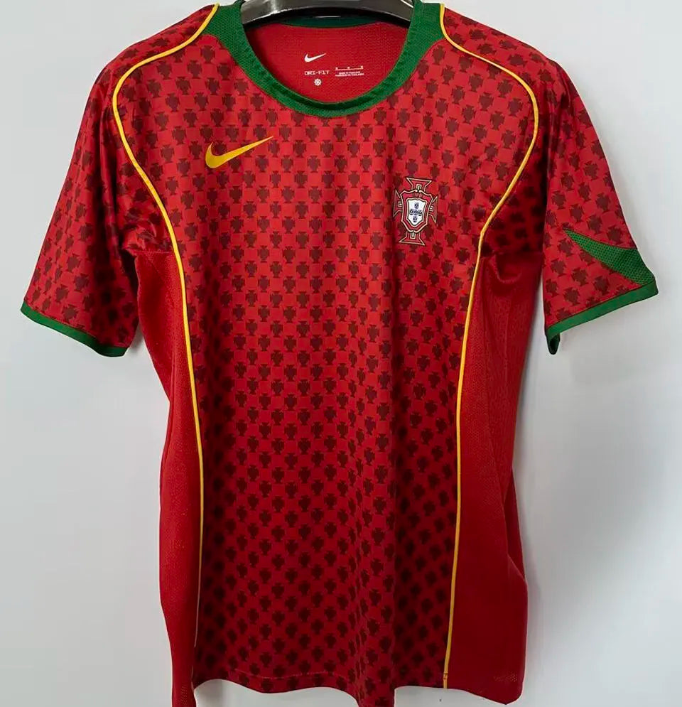 2004 Portugal Home Retro Soccer Jersey Front