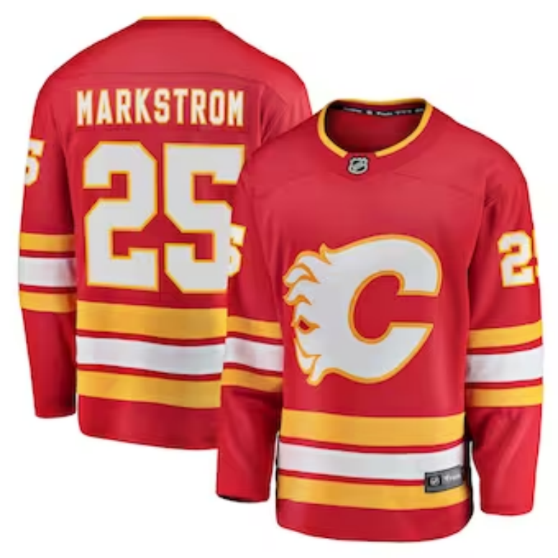 Men's Calgary Flames Jacob Markstrom #25 Red Home Breakaway Player Jerseys