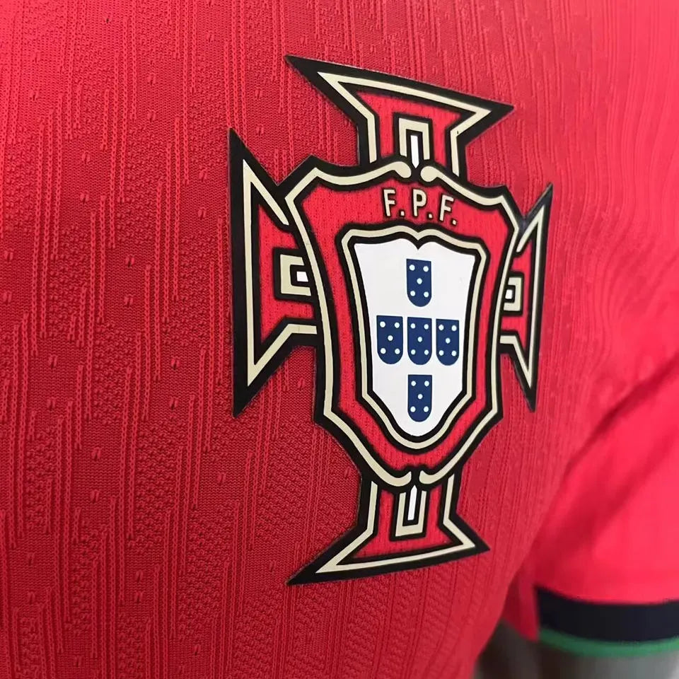 2024/25 Portugal Home Red Player Version Long Sleeve Jersey Detail 2