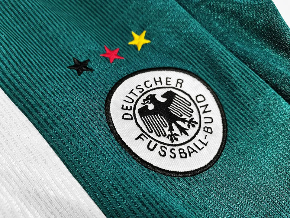 1998 Germany Away Green Retro Soccer Jersey Detail 4