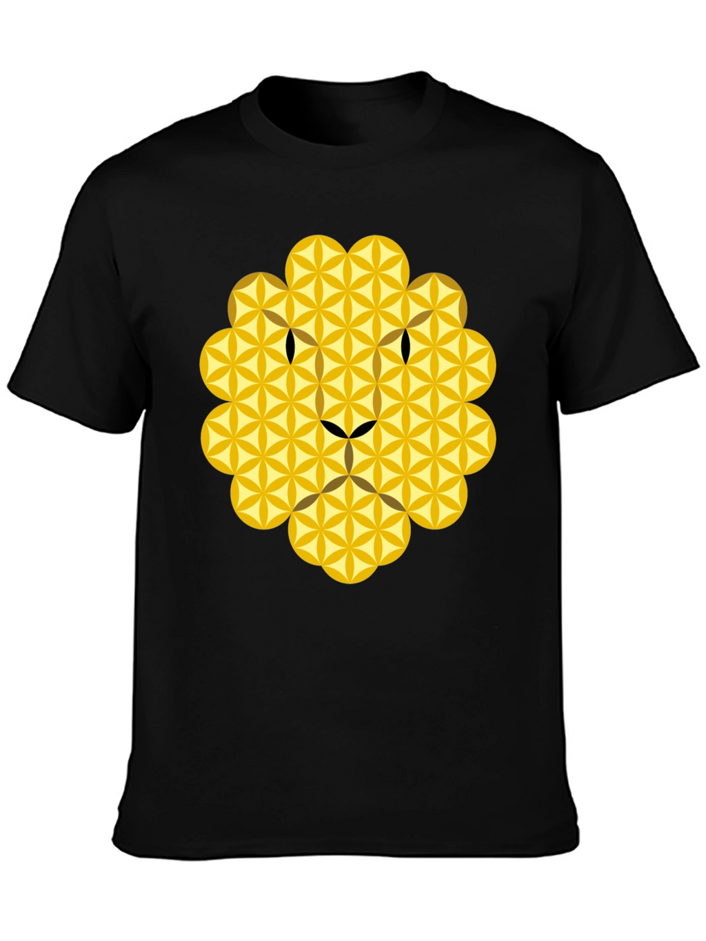 Geometric Lion Graphic Tee - Black