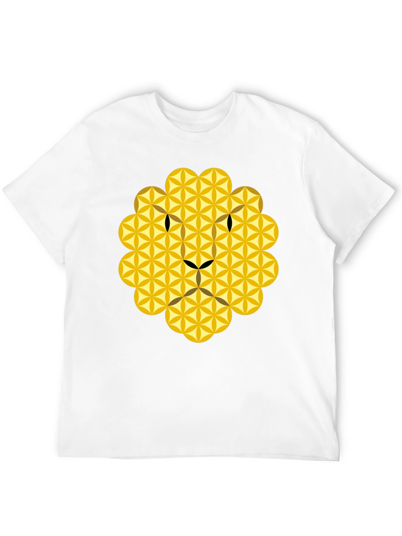 Geometric Lion Graphic Tee - Black
