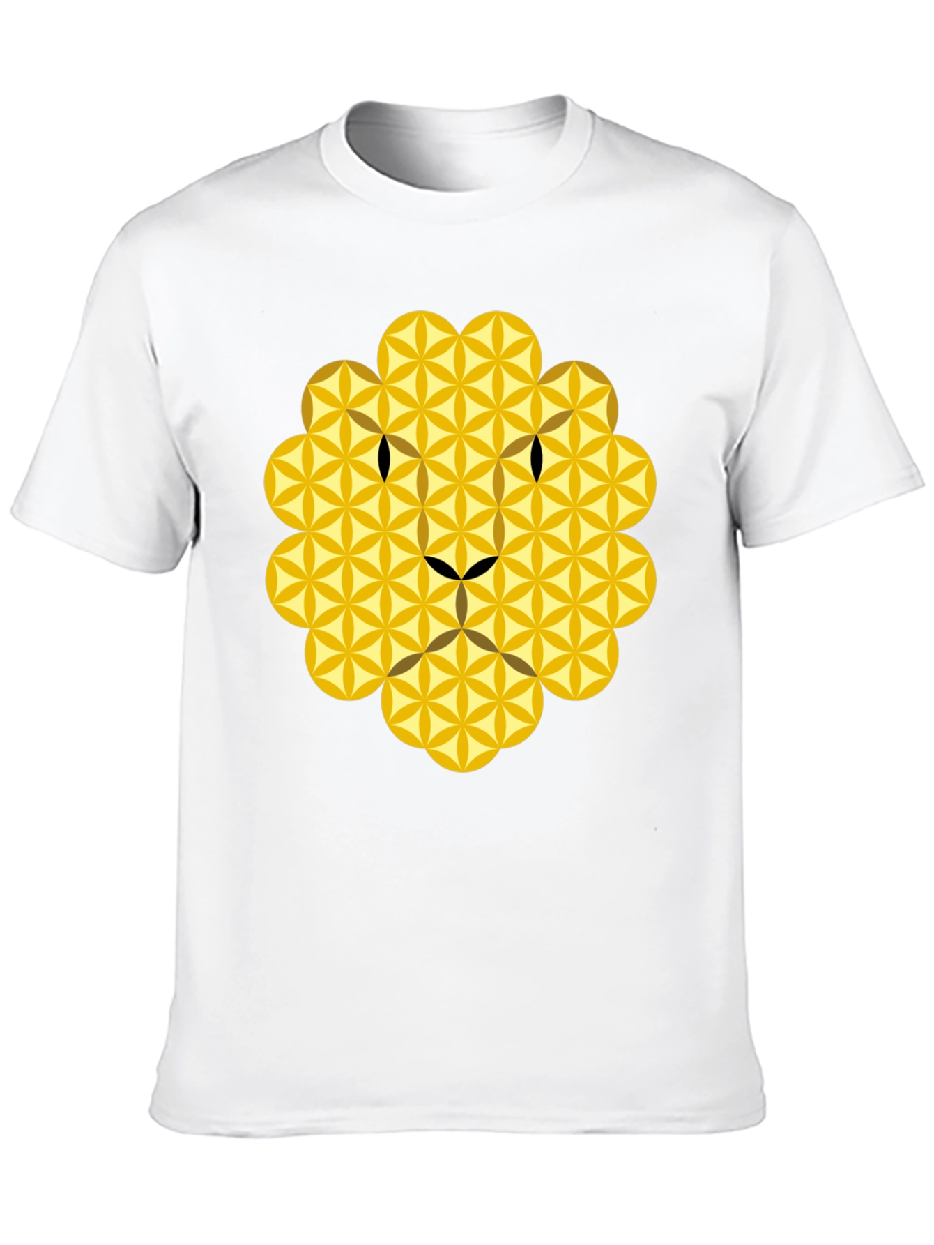 Geometric Lion Graphic Tee - Black