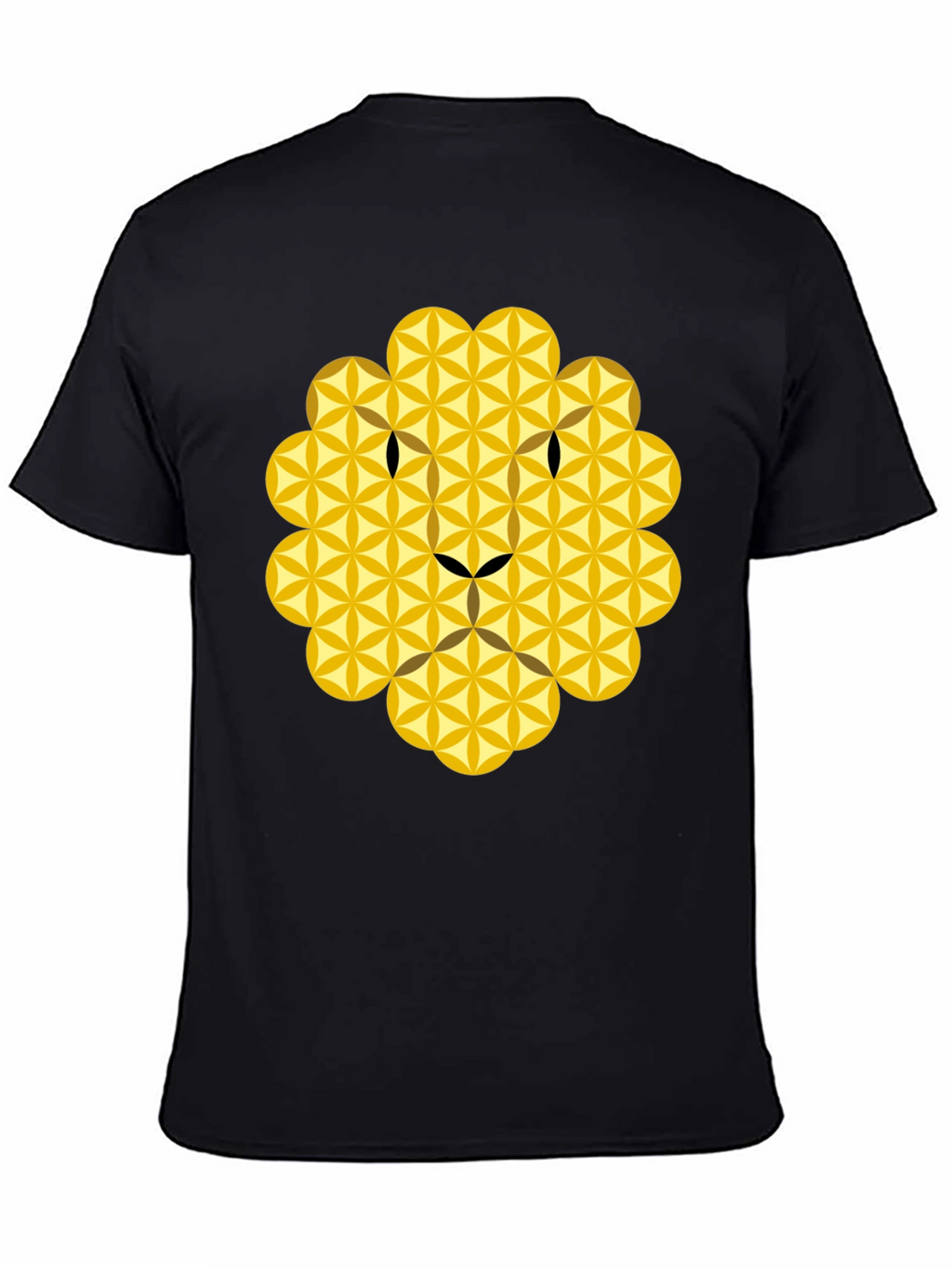 Geometric Lion Graphic Tee - Black