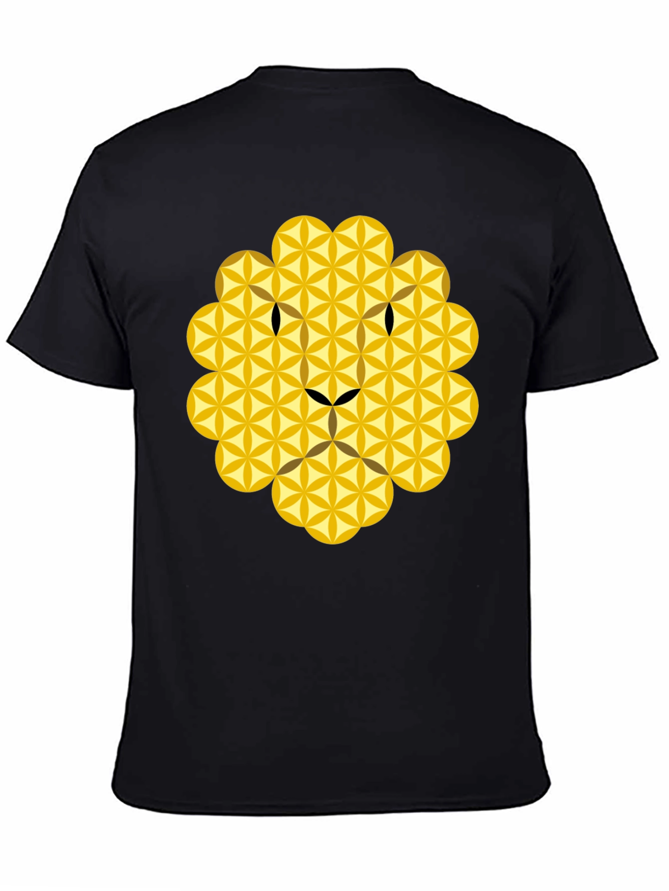 Geometric Lion Graphic Tee - Black