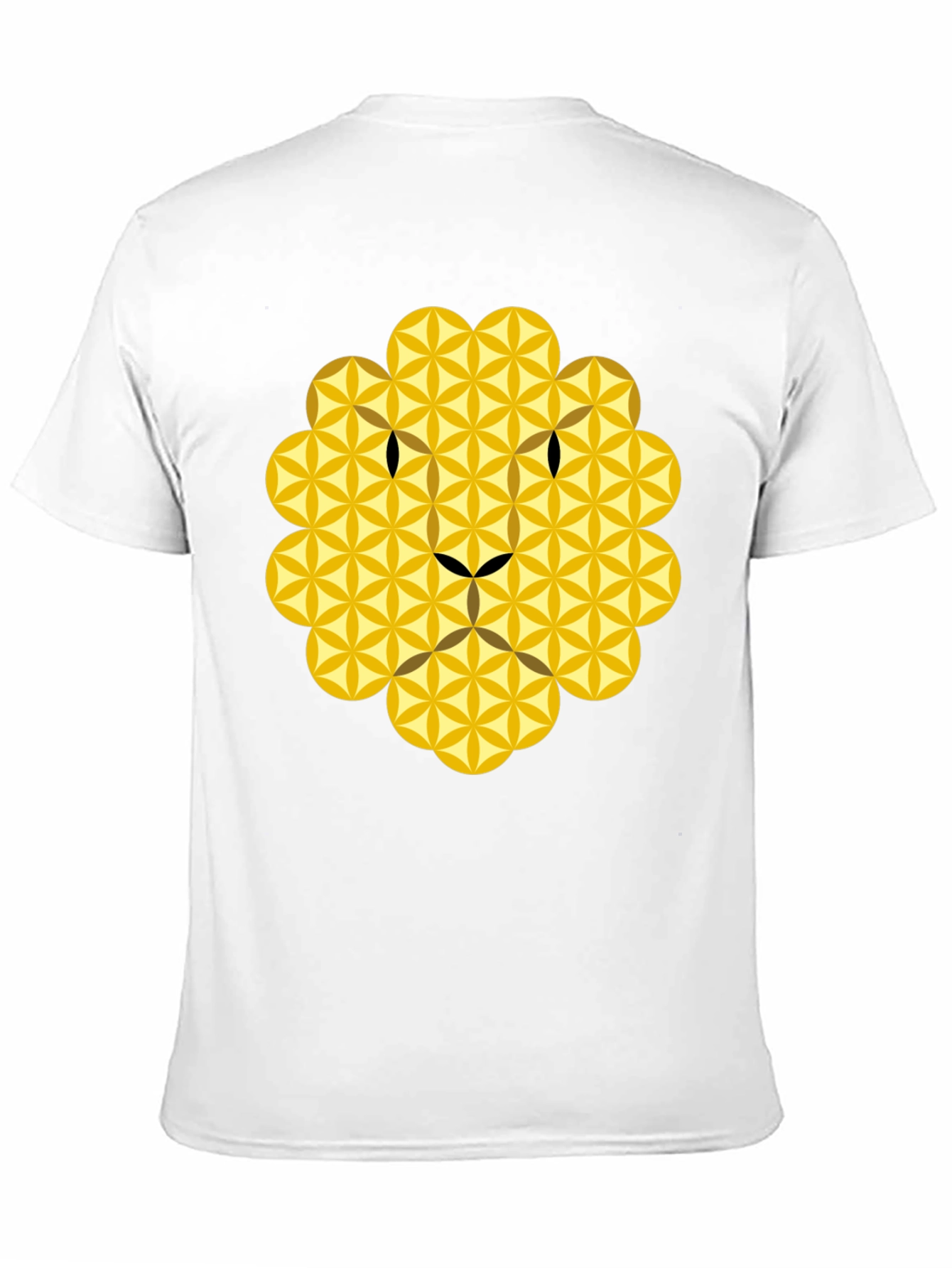 Geometric Lion Graphic Tee - Black