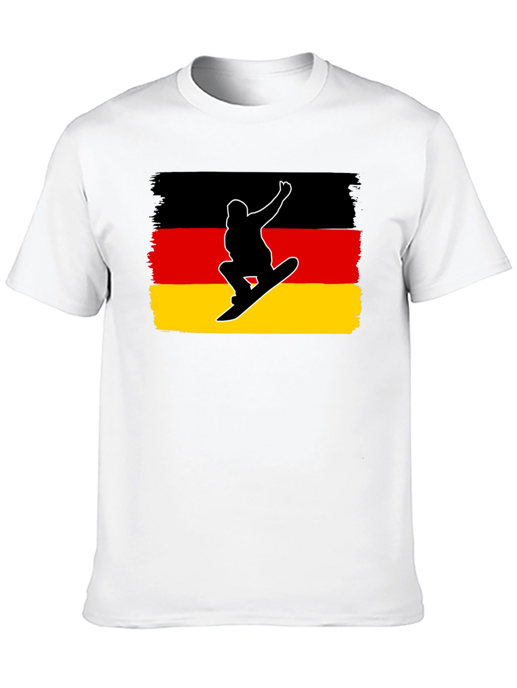 Germany Flag Snowboarder Black T-Shirt