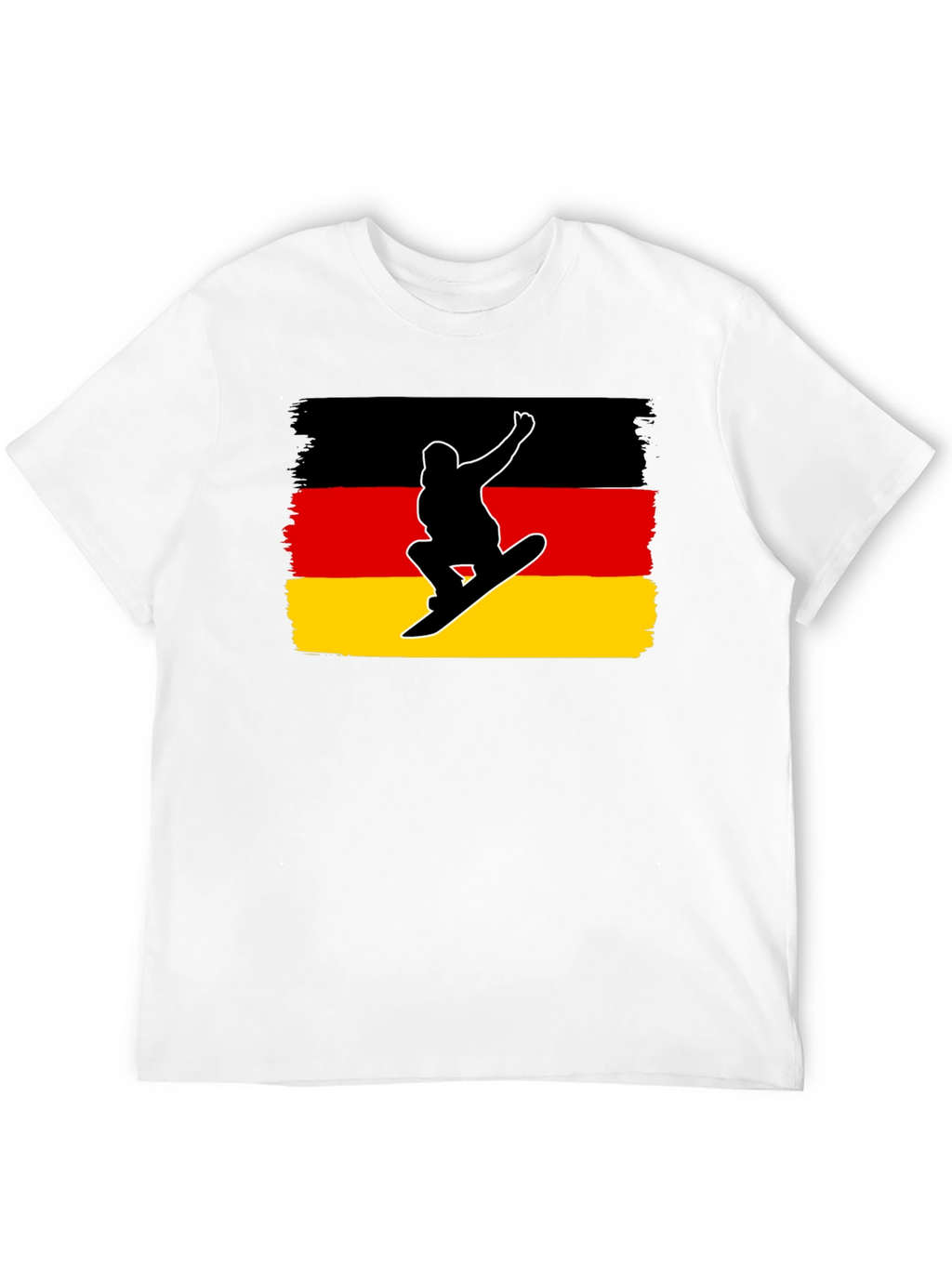 Germany Flag Snowboarder Black T-Shirt