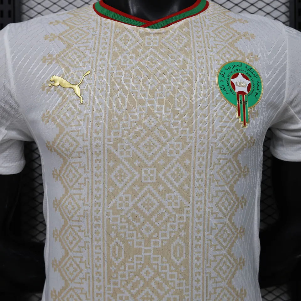 2026/27 Morocco Away White Player Version Soccer Jersey Detail 1