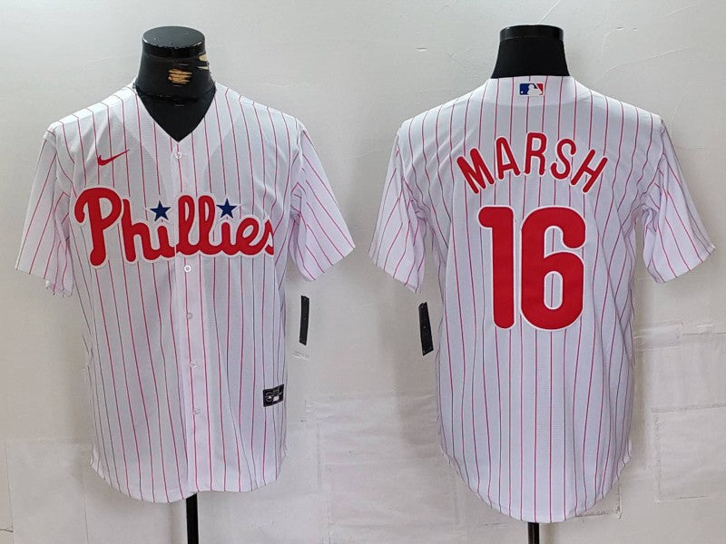 Men's Philadelphia Phillies Brandon Marsh #16 White Replica Player Jerseys