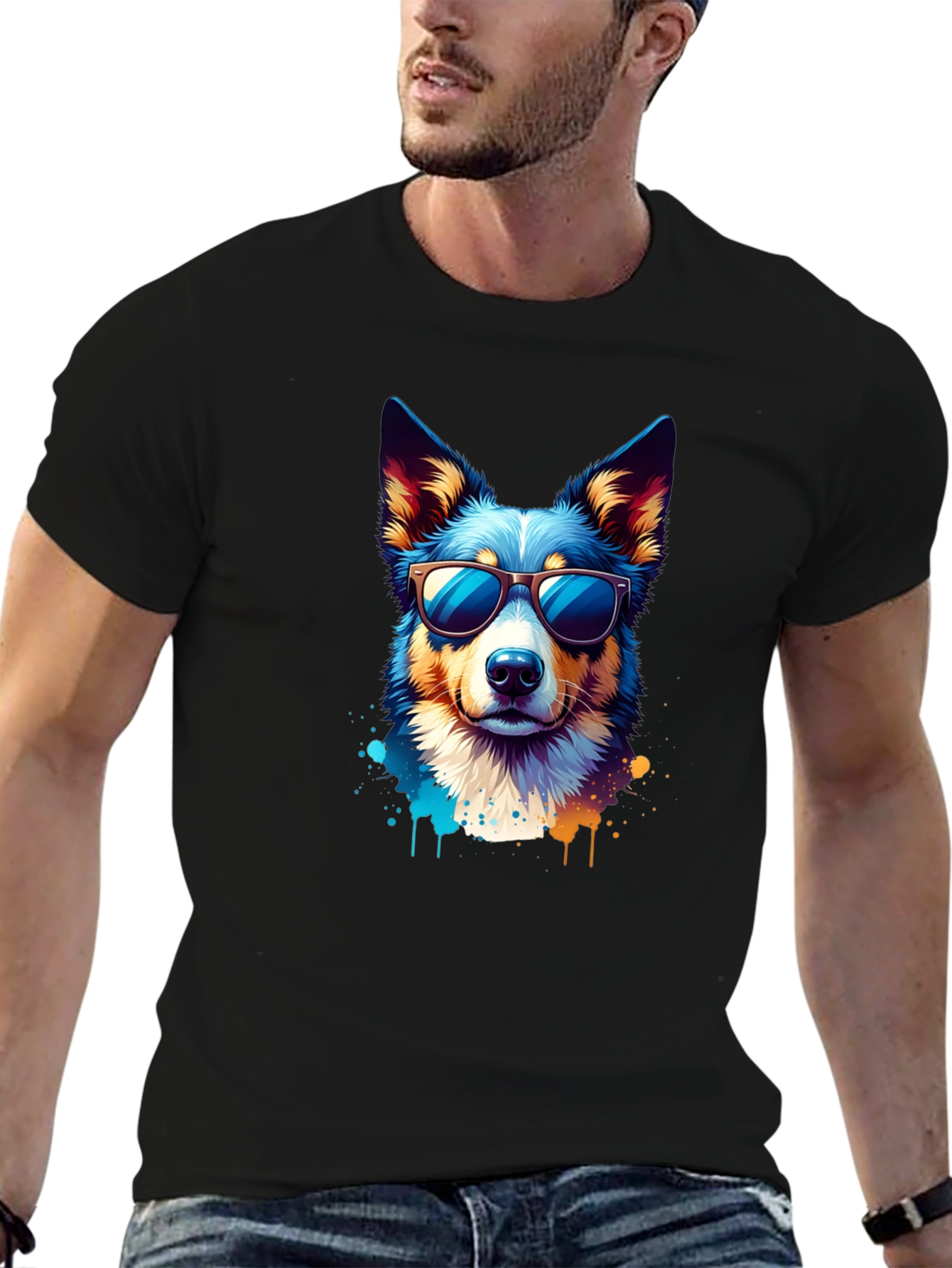 Cool Dog Graphic Tee - Unisex Black T-Shirt