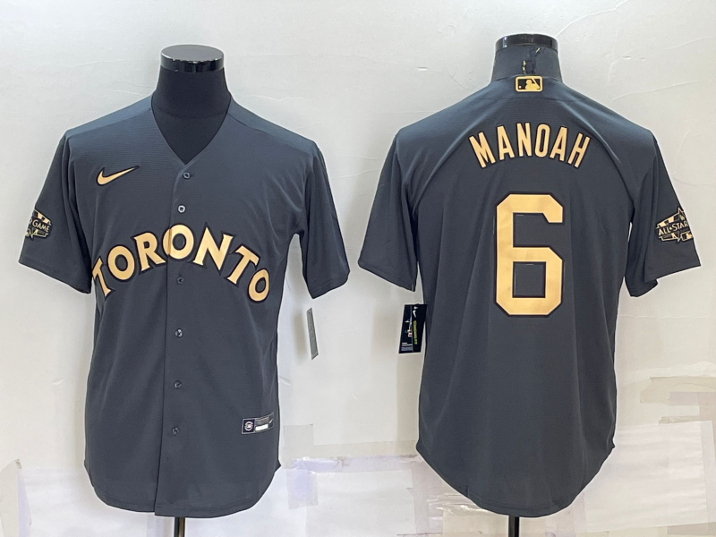 Men's Toronto Blue Jays Alex Manoah #6 Gray Replica Baseball Jerseys