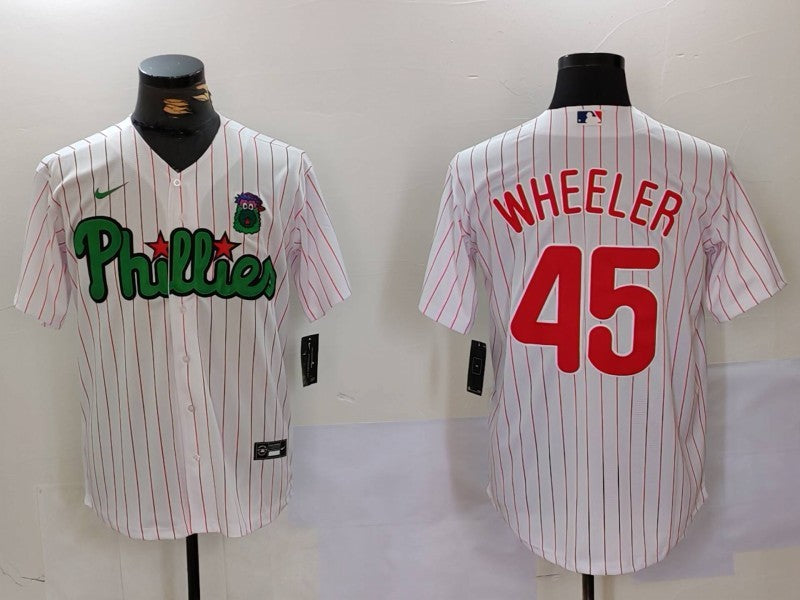 Men's Philadelphia Phillies Zack Wheeler #45 White Limited Player Jerseys