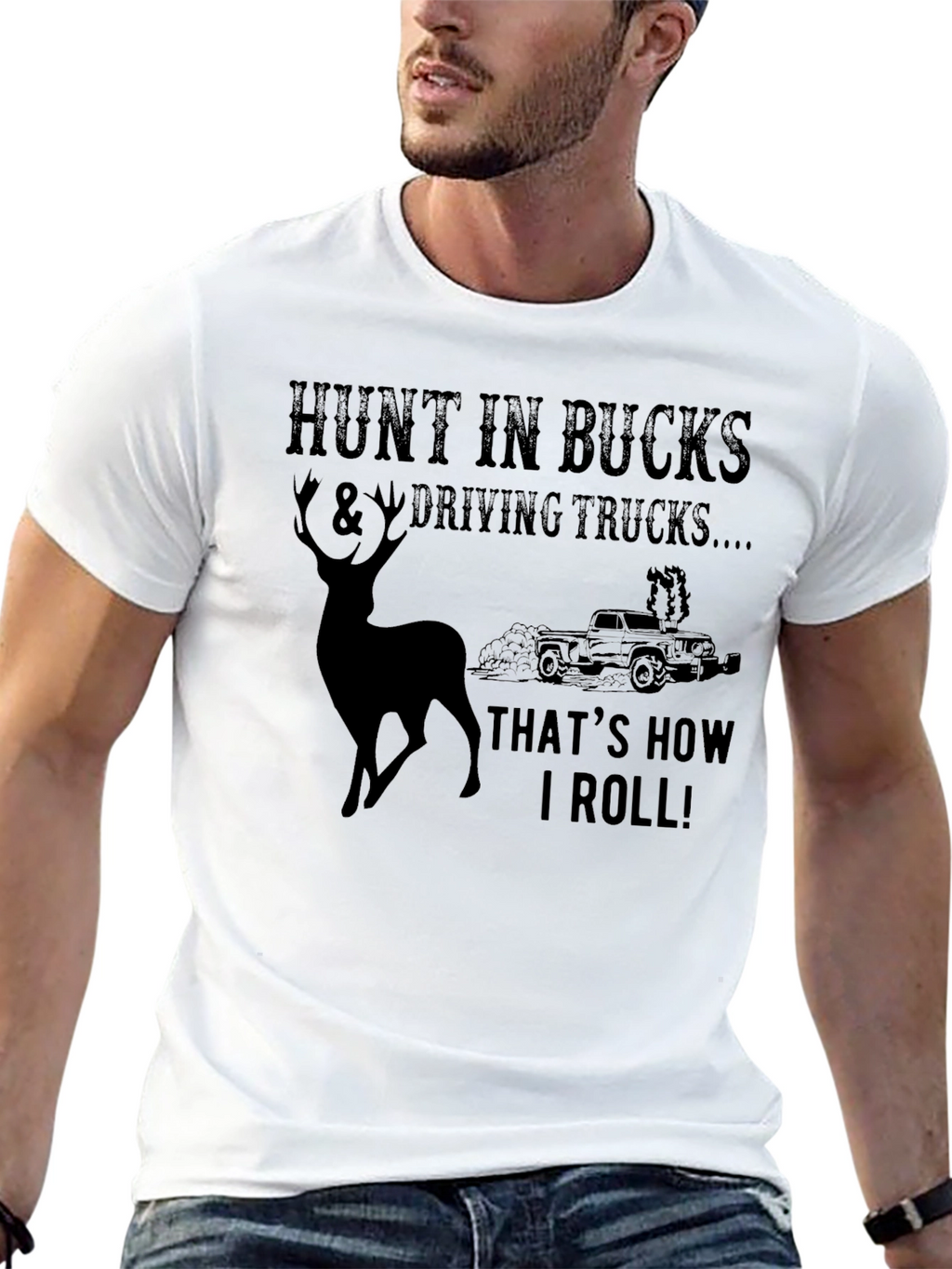 Hunt In Bucks & Driving Trucks Graphic T-Shirt