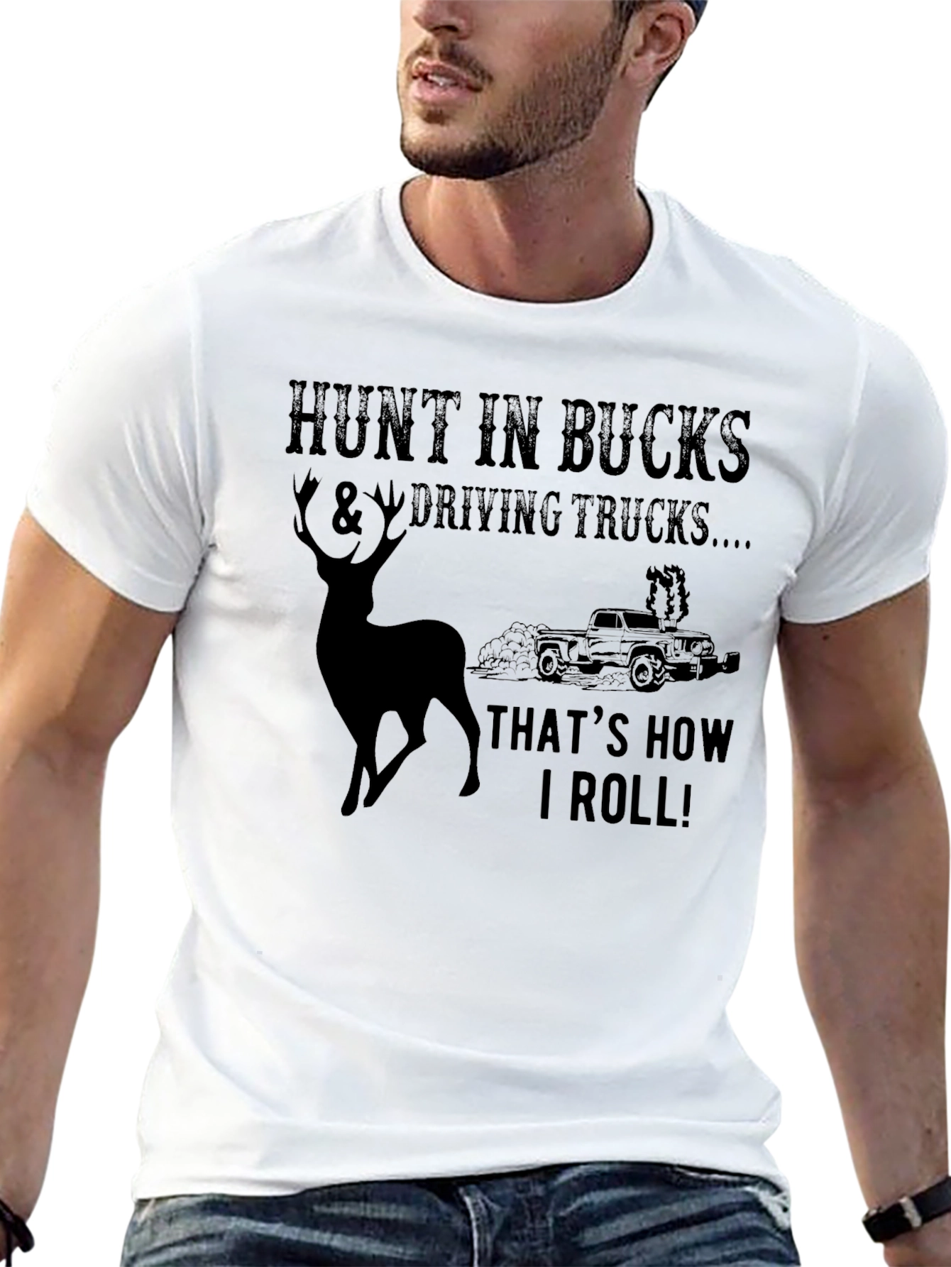 Hunt In Bucks & Driving Trucks Graphic T-Shirt