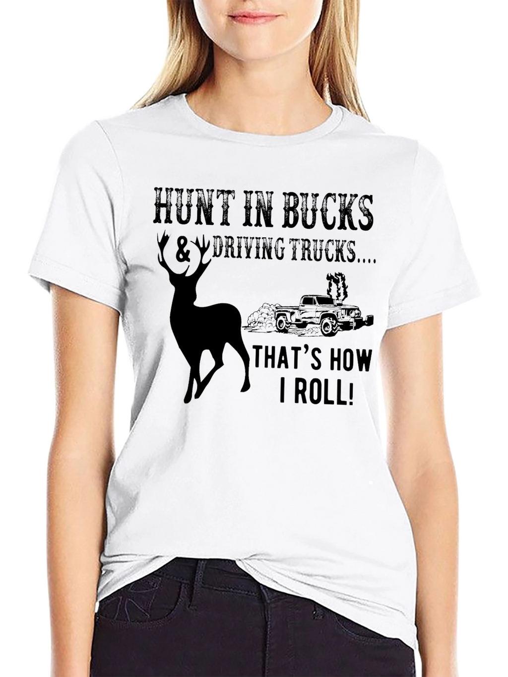 Hunt In Bucks & Driving Trucks Graphic T-Shirt
