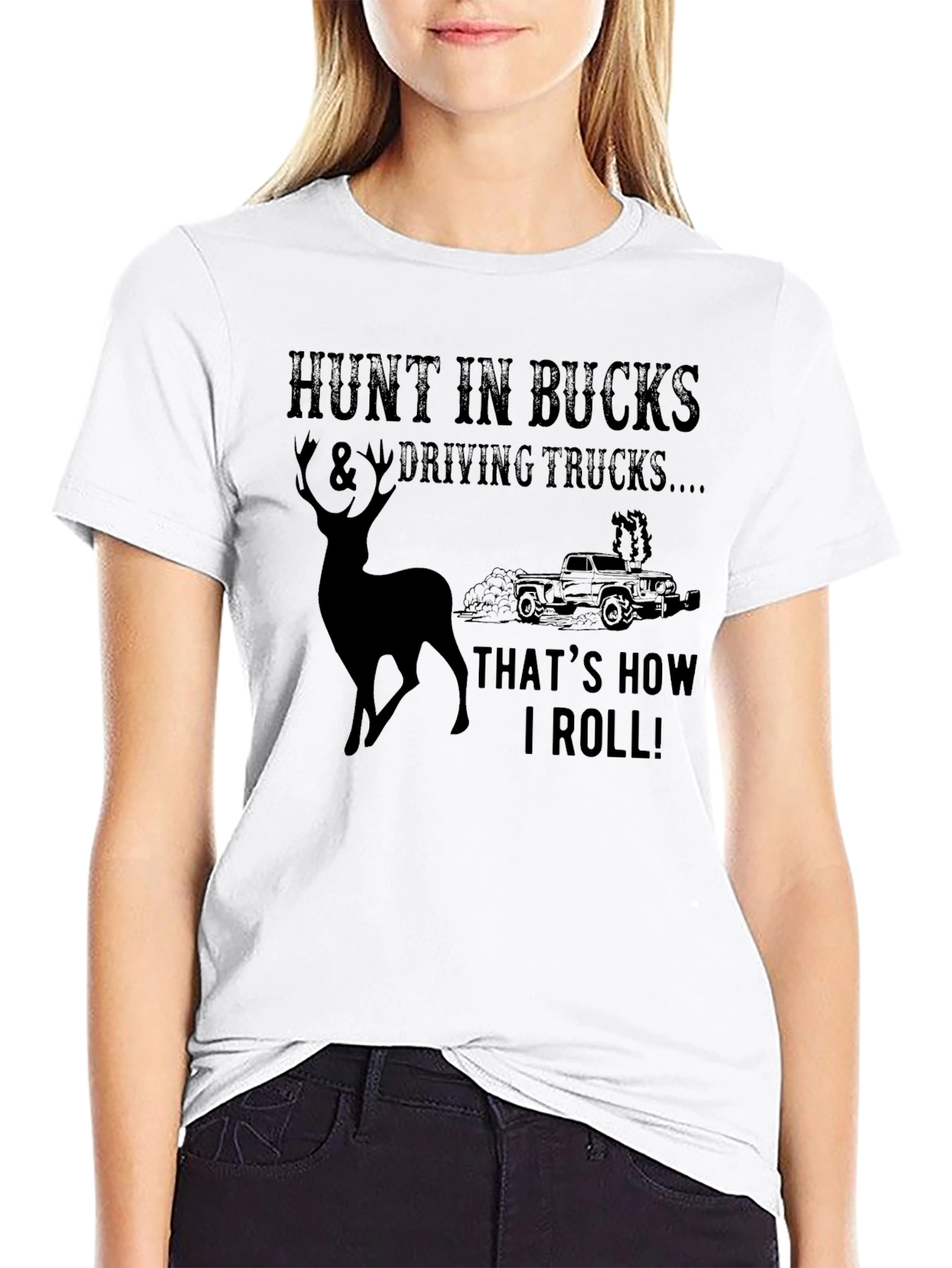 Hunt In Bucks & Driving Trucks Graphic T-Shirt