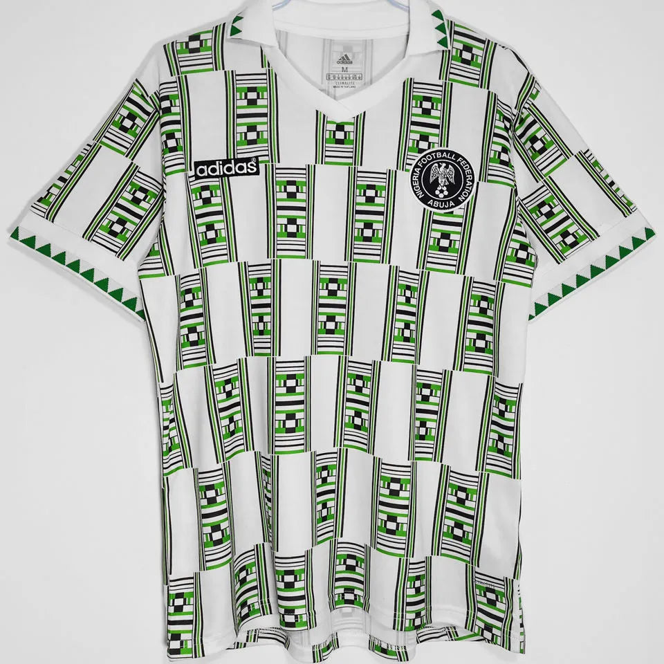 1994 Nigeria White Retro Soccer Jersey Front