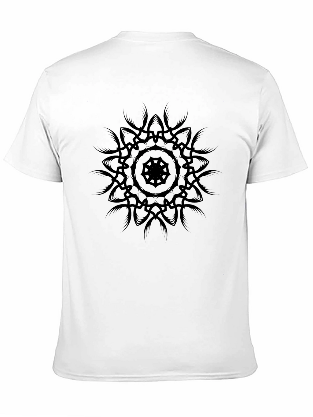Mens Black Graphic Tee - Mandala Design