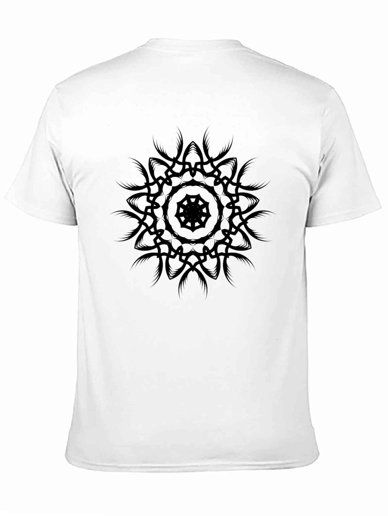 Mens Black Graphic Tee - Mandala Design