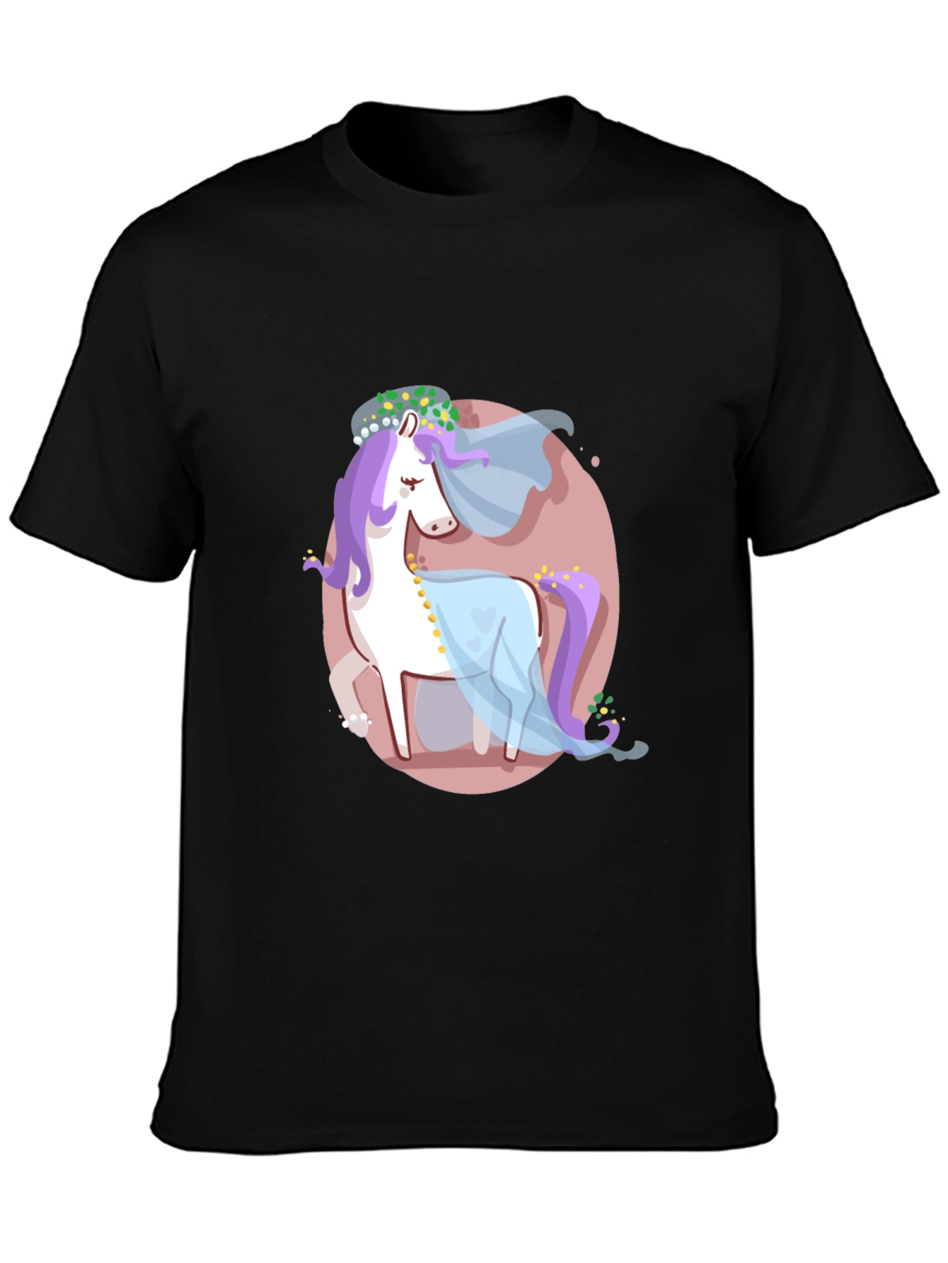 Unicorn Bride Graphic T-Shirt - Black Cotton Tee