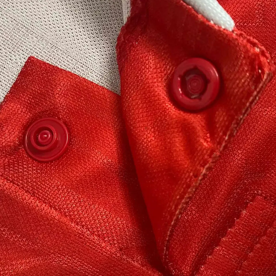 1995 Chile Home Red Retro Soccer Jersey Detail 4