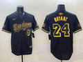 Men's Los Angeles Dodgers Kobe Bryant #24 Black Game Player Jerseys