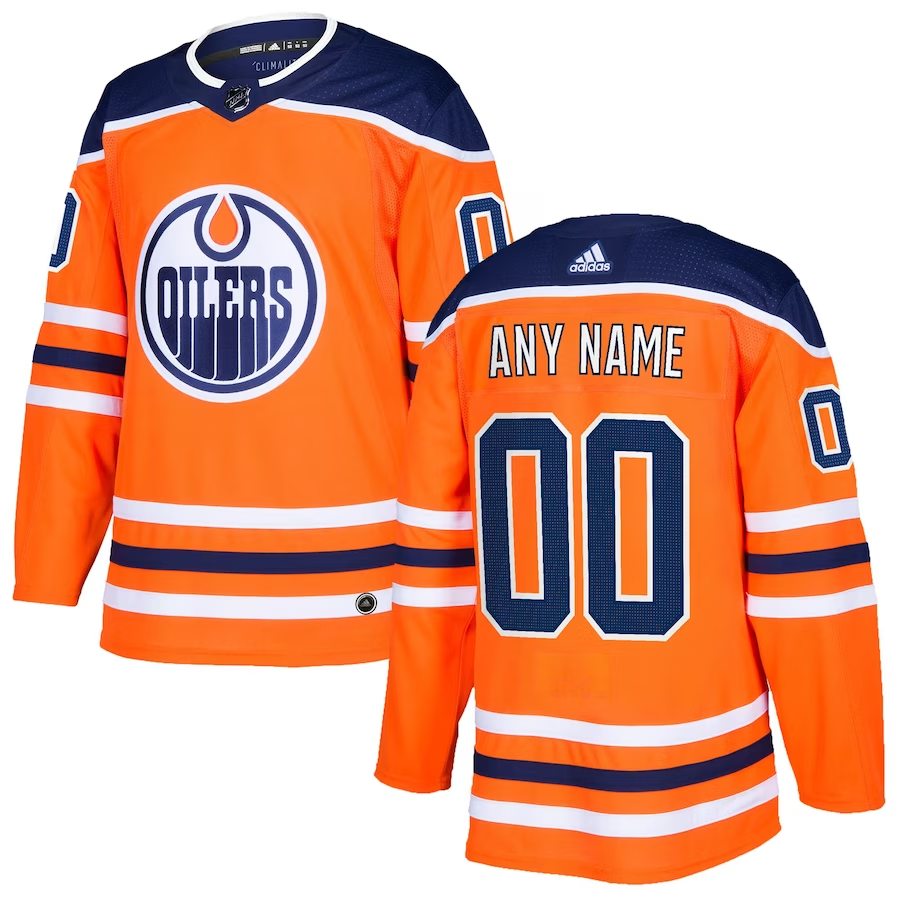 Men's Edmonton Oilers Orange Authentic Custom Jerseys