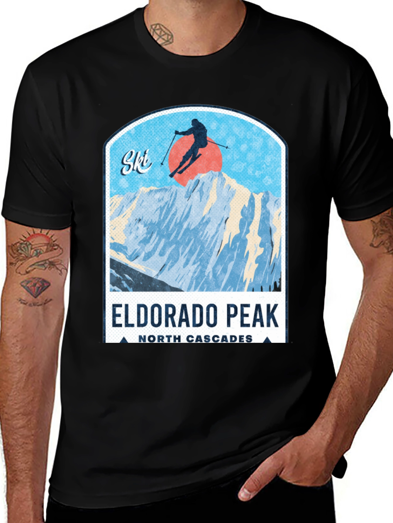 Eldorado Peak Ski T-Shirt - North Cascades Design