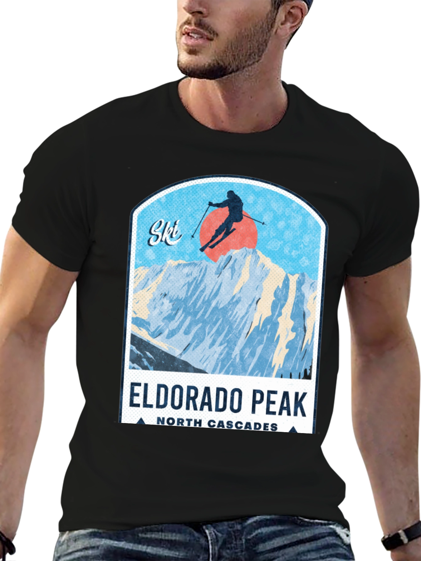 Eldorado Peak Ski T-Shirt - North Cascades Design