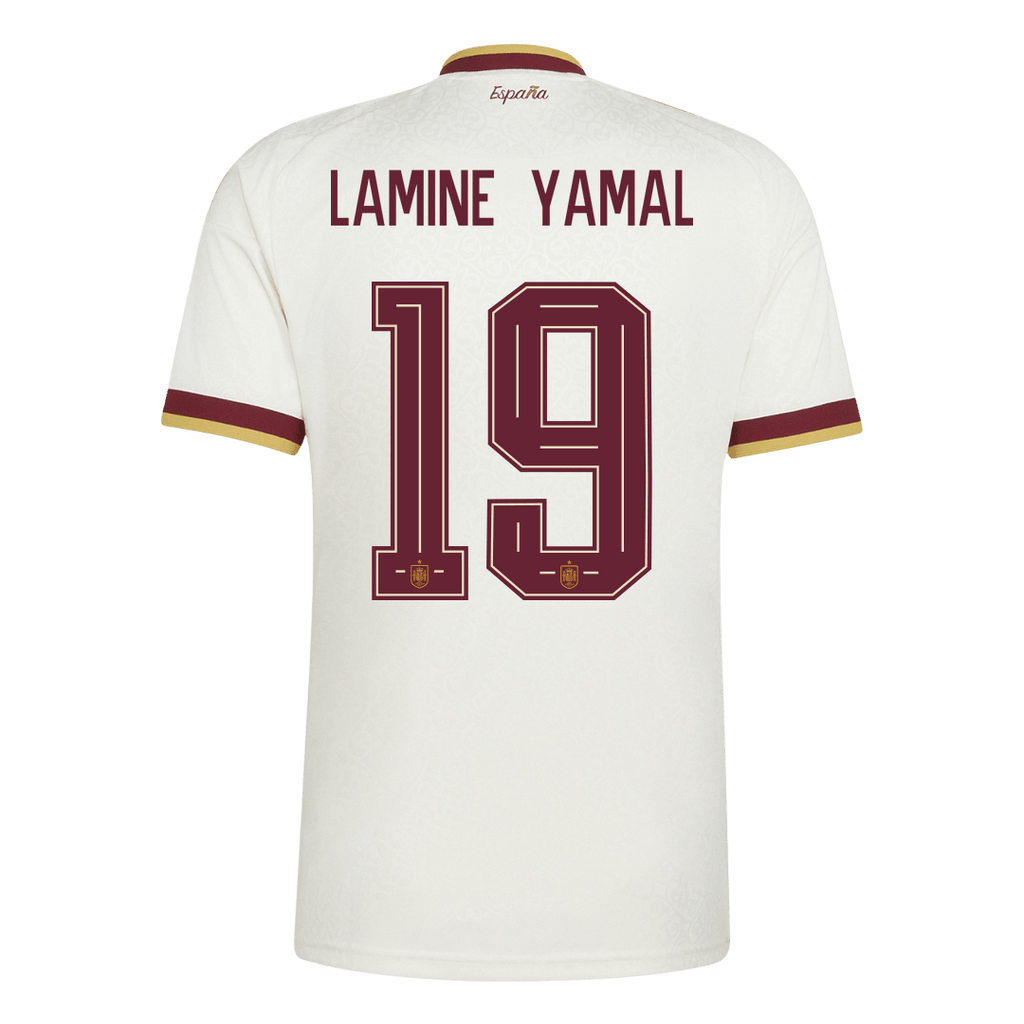 LAMINE YAMAL #19 Spain Away Soccer Jersey World Cup 2026 White Image 3