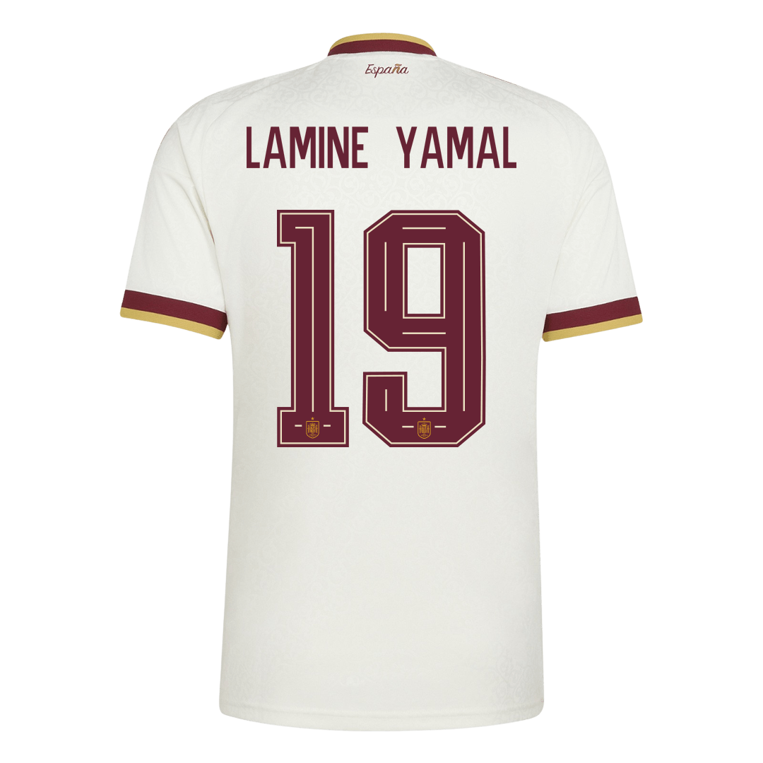 LAMINE YAMAL #19 Spain Away Soccer Jersey World Cup 2026 White Image 3