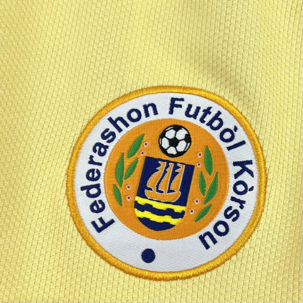 2026/27 Curacao Away Fans Soccer Jersey 库拉索 (Have Right Patch 有右臂章 黑底白字） Detail 4