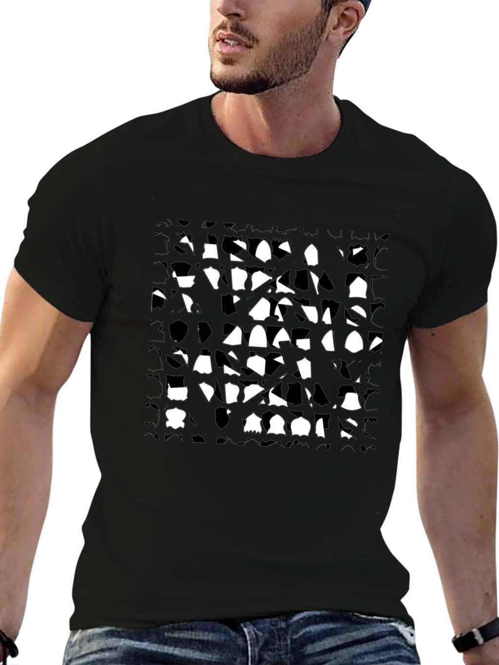 Abstract Black & White Graphic Tee
