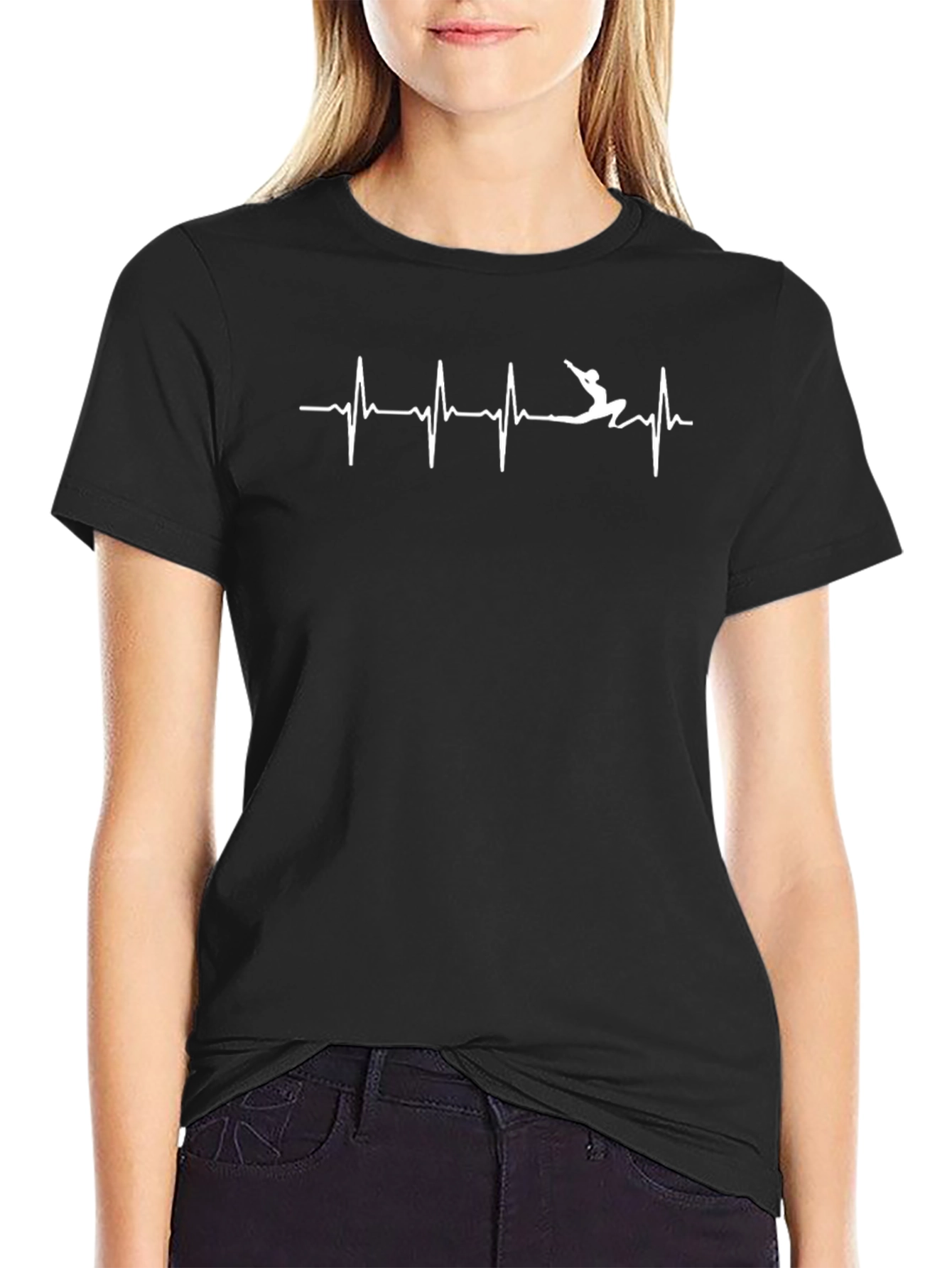 Yoga Heartbeat T-Shirt - Black Cotton Tee