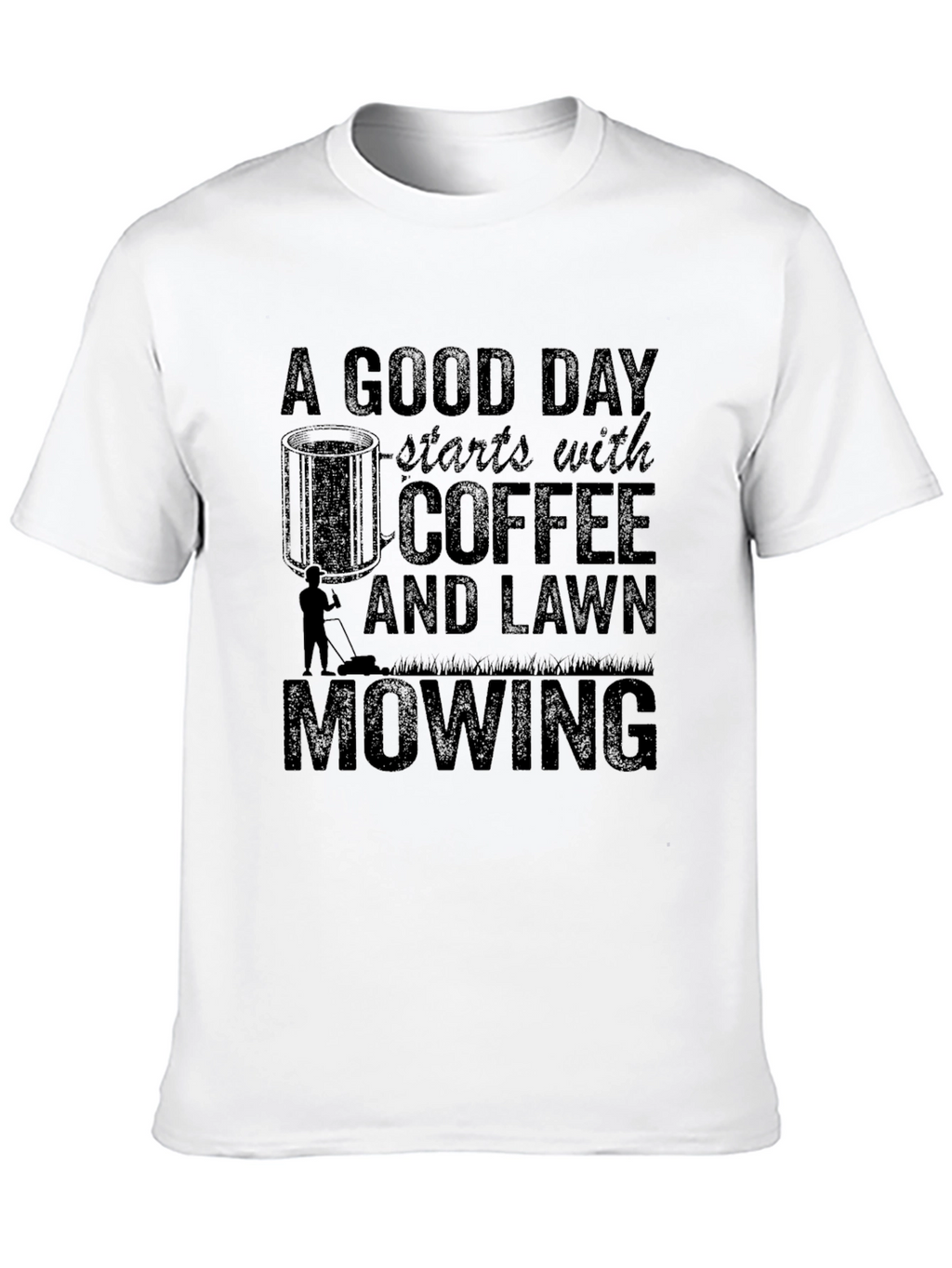 Coffee and Lawn Mowing Graphic Tee