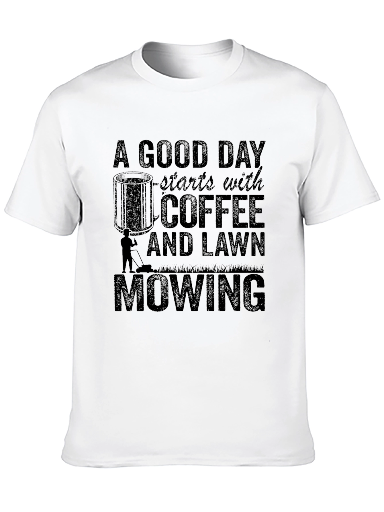 Coffee and Lawn Mowing Graphic Tee
