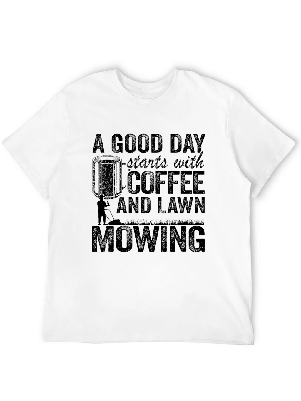 Coffee and Lawn Mowing Graphic Tee