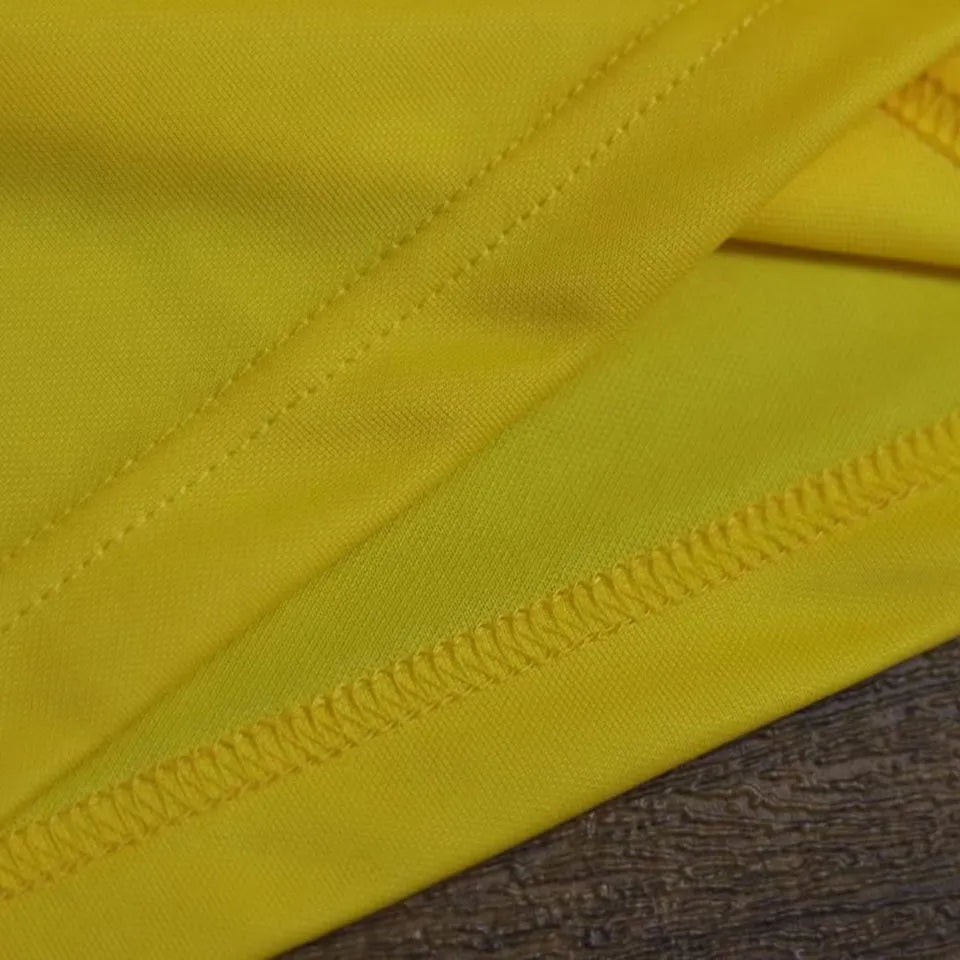 1958 Brazil Home Yellow Retro Soccer Jersey Detail 3