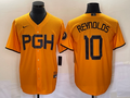 Men's Pittsburgh Pirates Bryan Reynolds #10 Gold 2023 City Connect Replica Player Jerseys