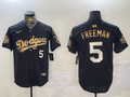 Men's Los Angeles Dodgers Freddie Freeman #5 Black Game Player Jerseys