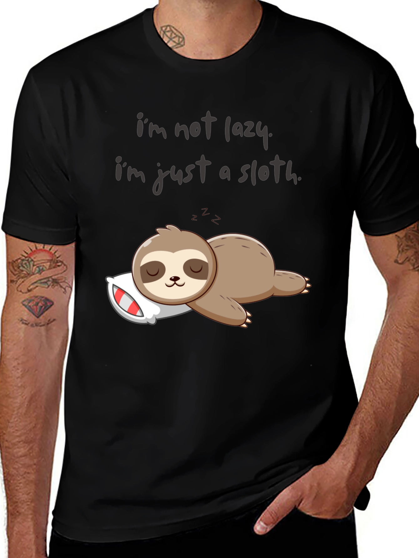 Lazy Sloth Graphic T-Shirt - Comfy & Funny!