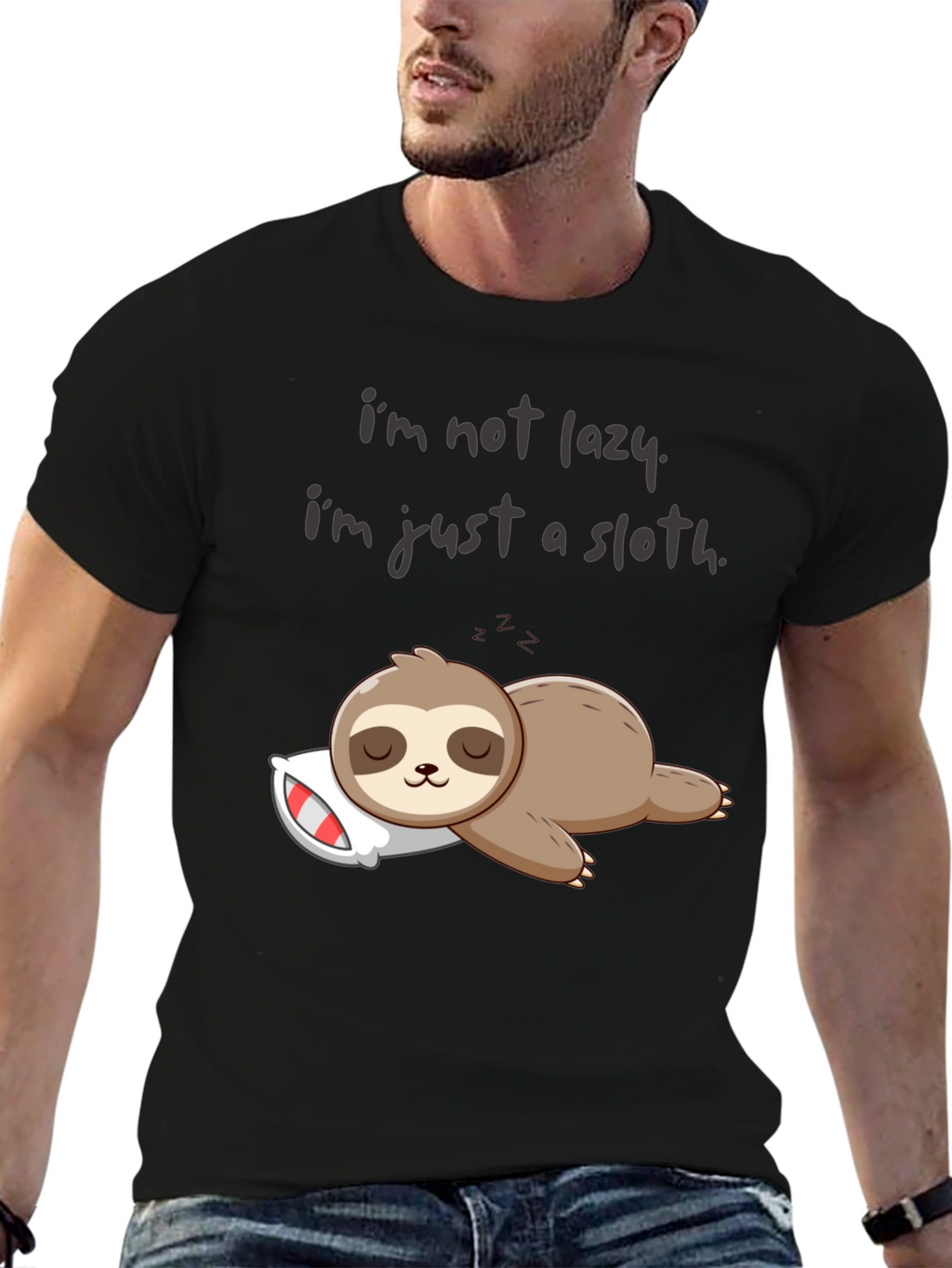 Lazy Sloth Graphic T-Shirt - Comfy & Funny!