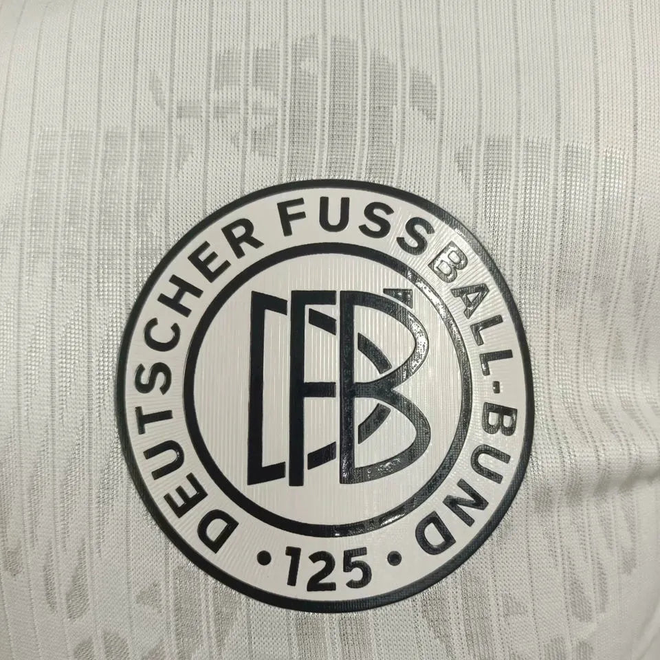 2025 Germany 125Th White Player Version Soccer Jersey Detail 1