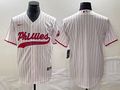Men's Philadelphia Phillies White Home Replica Blank Jerseys Joint Edition