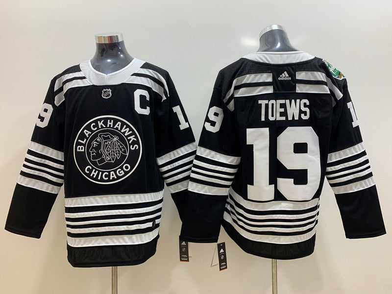 Men's Chicago Blackhawks Jonathan Toews #19 Black Breakaway Jerseys